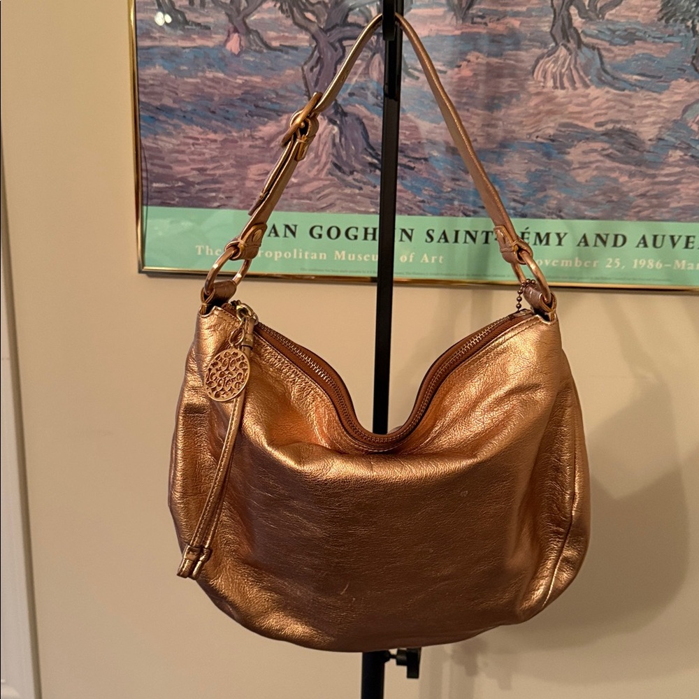 Coach Leather Metallic Gold Shoulder Bag